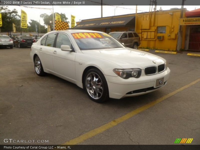 Alpine White / Beige III 2002 BMW 7 Series 745i Sedan