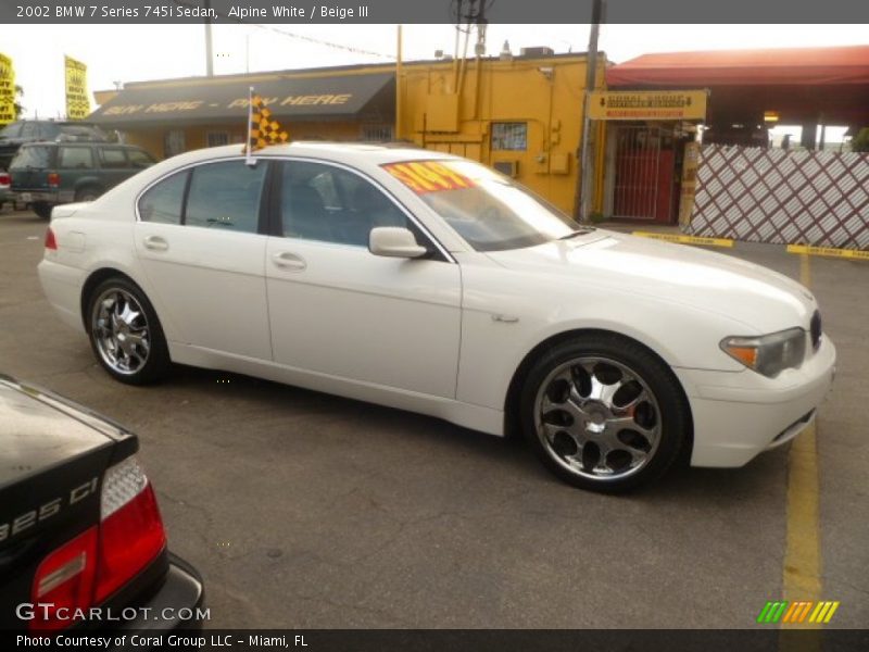 Alpine White / Beige III 2002 BMW 7 Series 745i Sedan