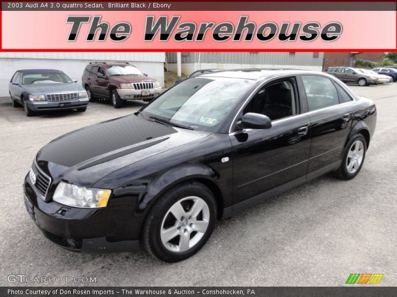 Brilliant Black / Ebony 2003 Audi A4 3.0 quattro Sedan