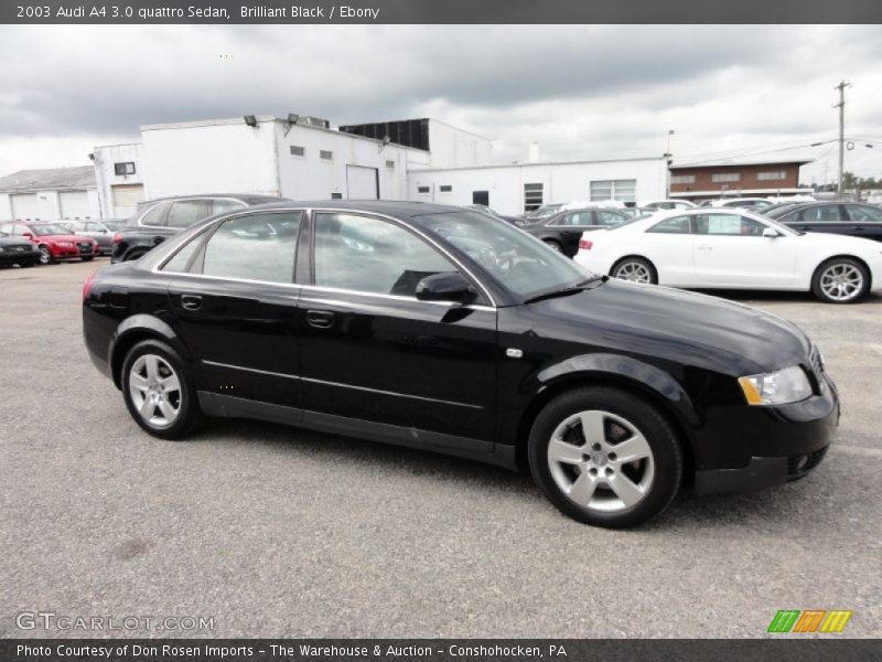 Brilliant Black / Ebony 2003 Audi A4 3.0 quattro Sedan