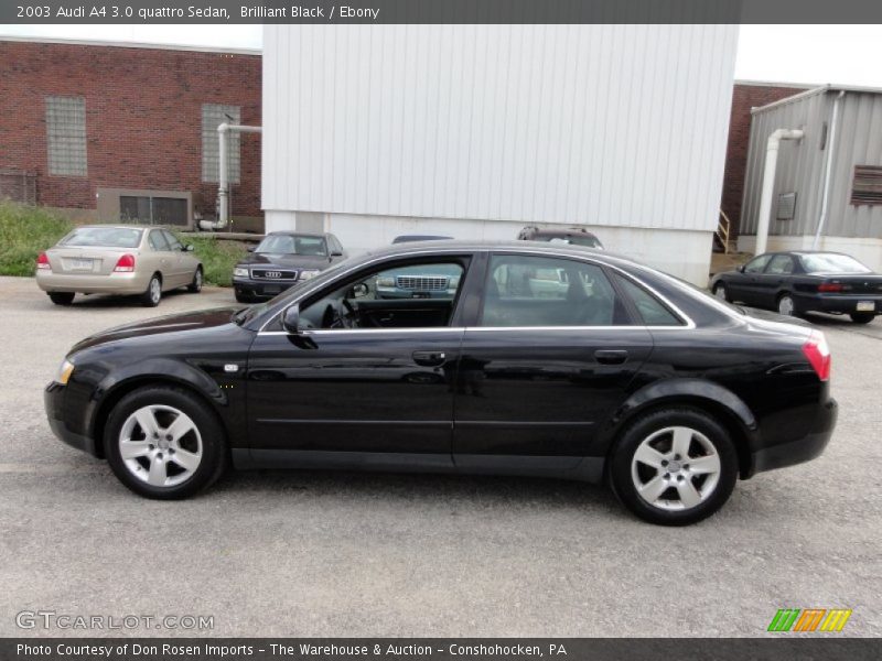 Brilliant Black / Ebony 2003 Audi A4 3.0 quattro Sedan