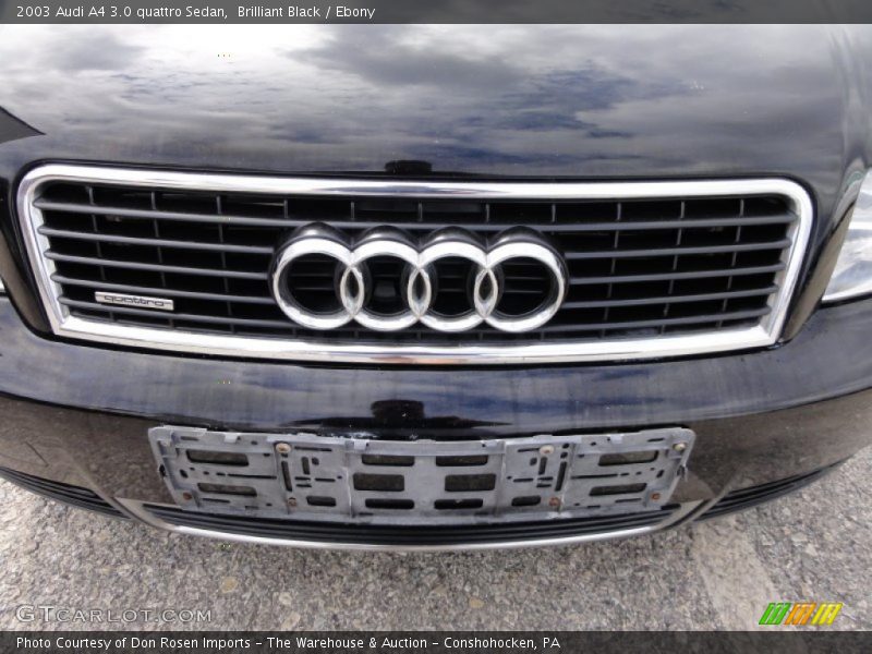 Brilliant Black / Ebony 2003 Audi A4 3.0 quattro Sedan