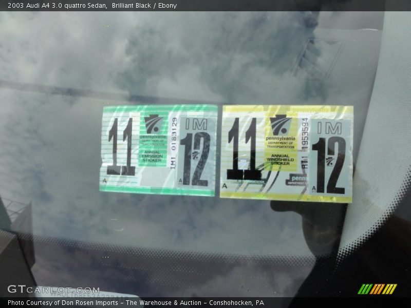 Brilliant Black / Ebony 2003 Audi A4 3.0 quattro Sedan
