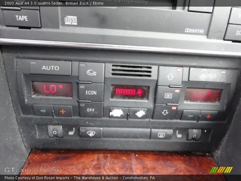 Brilliant Black / Ebony 2003 Audi A4 3.0 quattro Sedan