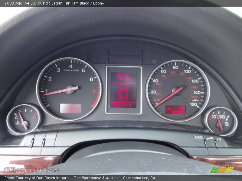 Brilliant Black / Ebony 2003 Audi A4 3.0 quattro Sedan