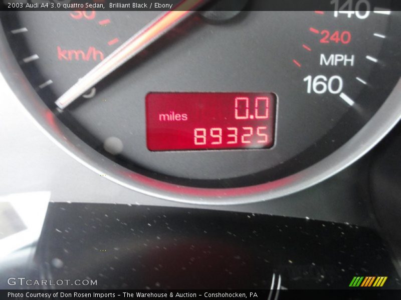 Brilliant Black / Ebony 2003 Audi A4 3.0 quattro Sedan