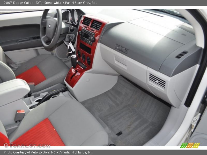 Stone White / Pastel Slate Gray/Red 2007 Dodge Caliber SXT