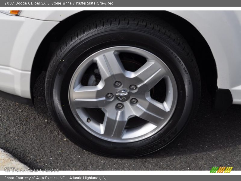 Stone White / Pastel Slate Gray/Red 2007 Dodge Caliber SXT