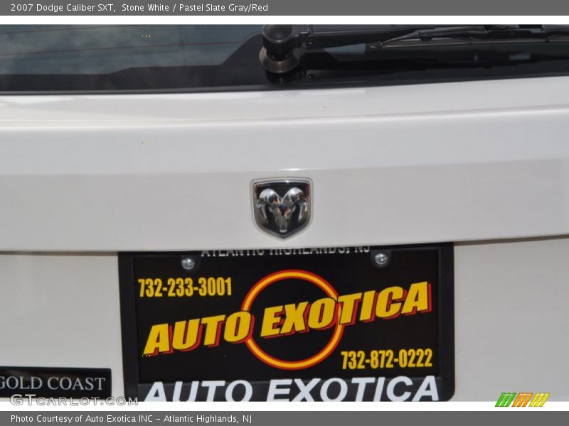 Stone White / Pastel Slate Gray/Red 2007 Dodge Caliber SXT