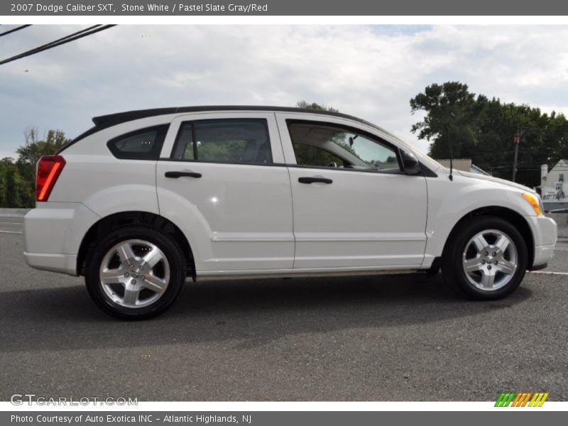 Stone White / Pastel Slate Gray/Red 2007 Dodge Caliber SXT