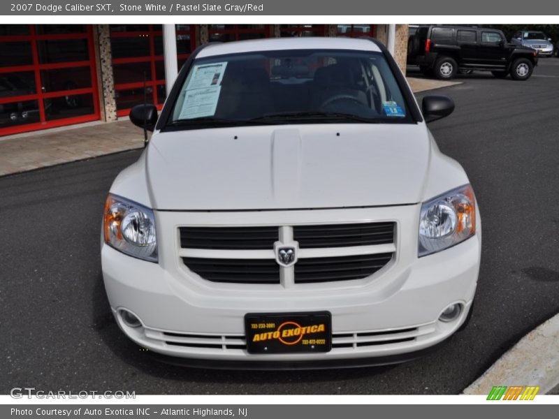 Stone White / Pastel Slate Gray/Red 2007 Dodge Caliber SXT