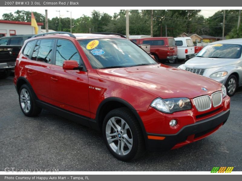 Crimson Red / Black 2007 BMW X3 3.0si