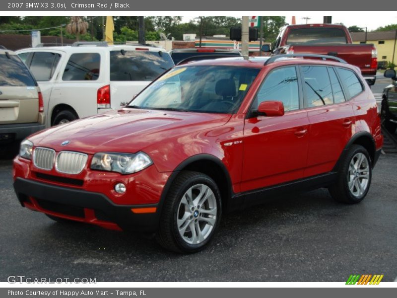 Crimson Red / Black 2007 BMW X3 3.0si