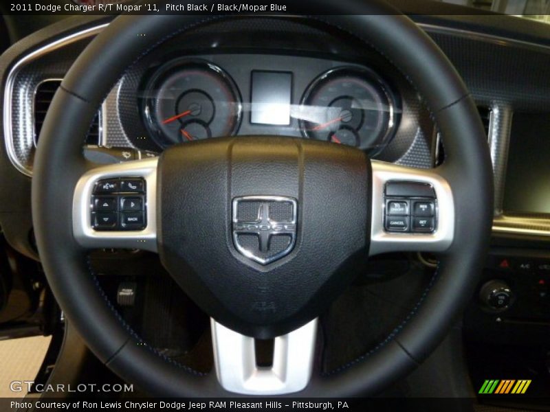 Pitch Black / Black/Mopar Blue 2011 Dodge Charger R/T Mopar '11