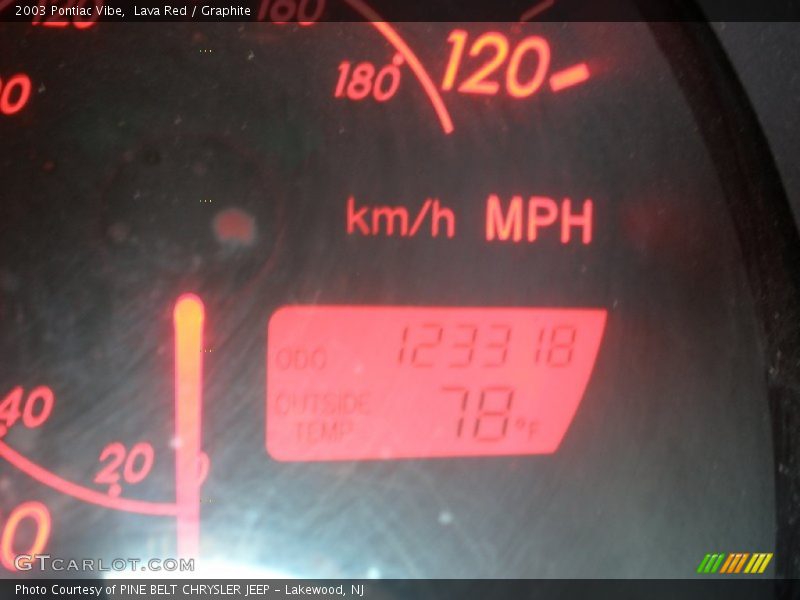 Lava Red / Graphite 2003 Pontiac Vibe