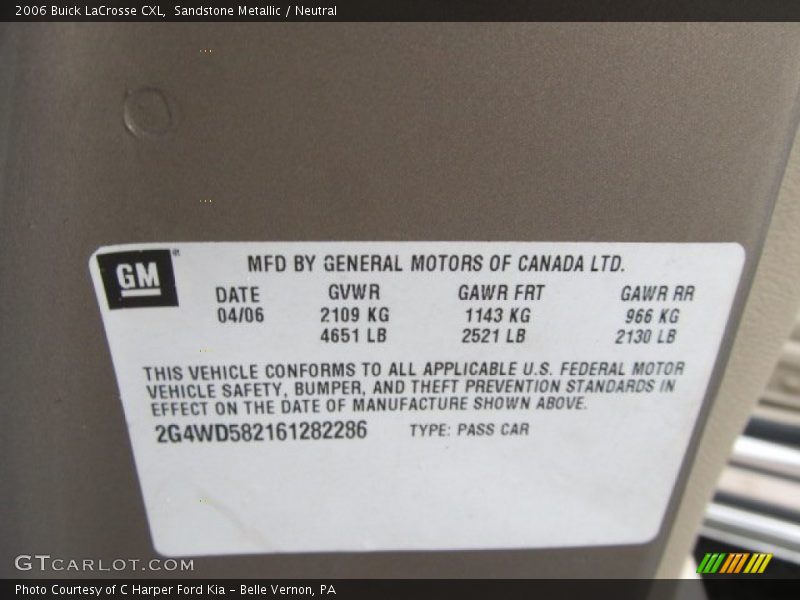 Sandstone Metallic / Neutral 2006 Buick LaCrosse CXL