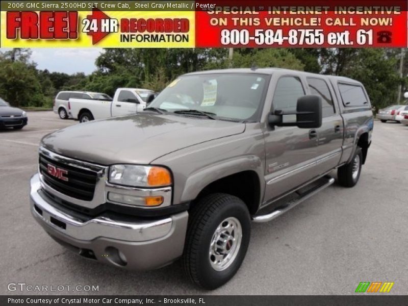 Steel Gray Metallic / Pewter 2006 GMC Sierra 2500HD SLT Crew Cab