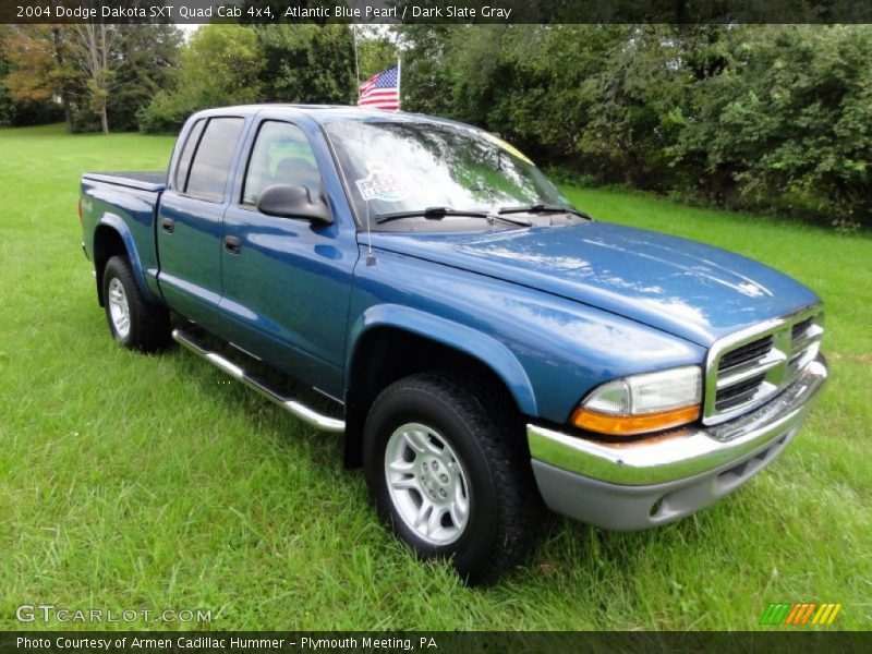 Atlantic Blue Pearl / Dark Slate Gray 2004 Dodge Dakota SXT Quad Cab 4x4