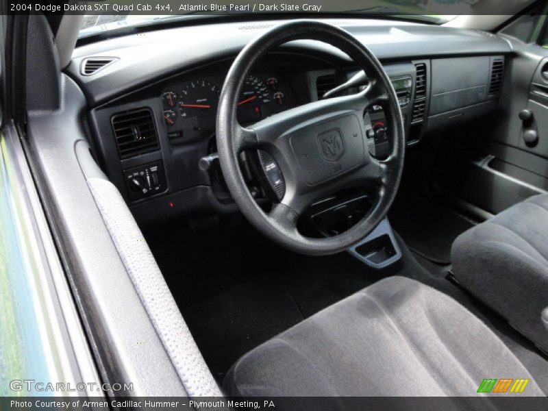 Atlantic Blue Pearl / Dark Slate Gray 2004 Dodge Dakota SXT Quad Cab 4x4