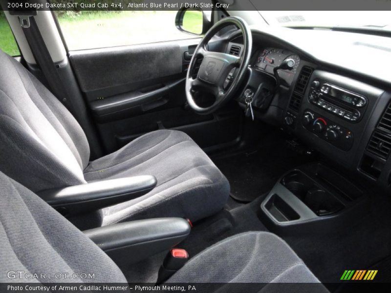 Atlantic Blue Pearl / Dark Slate Gray 2004 Dodge Dakota SXT Quad Cab 4x4