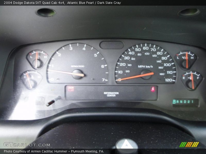Atlantic Blue Pearl / Dark Slate Gray 2004 Dodge Dakota SXT Quad Cab 4x4