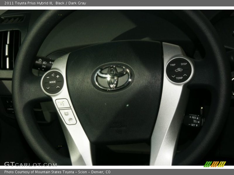 Black / Dark Gray 2011 Toyota Prius Hybrid III