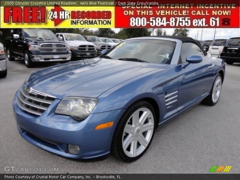 Aero Blue Pearlcoat / Dark Slate Grey/Vanilla 2005 Chrysler Crossfire Limited Roadster