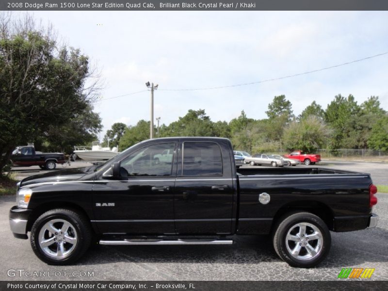 Brilliant Black Crystal Pearl / Khaki 2008 Dodge Ram 1500 Lone Star Edition Quad Cab