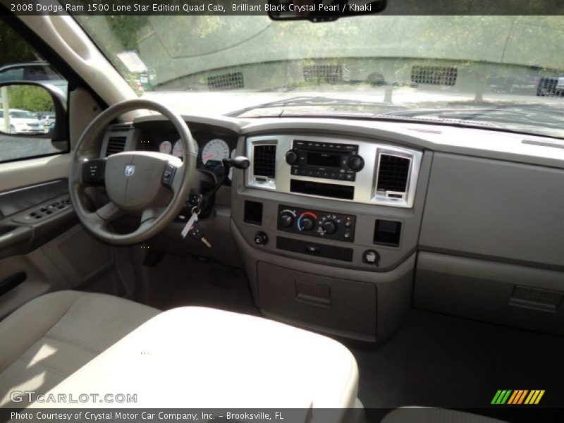 Brilliant Black Crystal Pearl / Khaki 2008 Dodge Ram 1500 Lone Star Edition Quad Cab