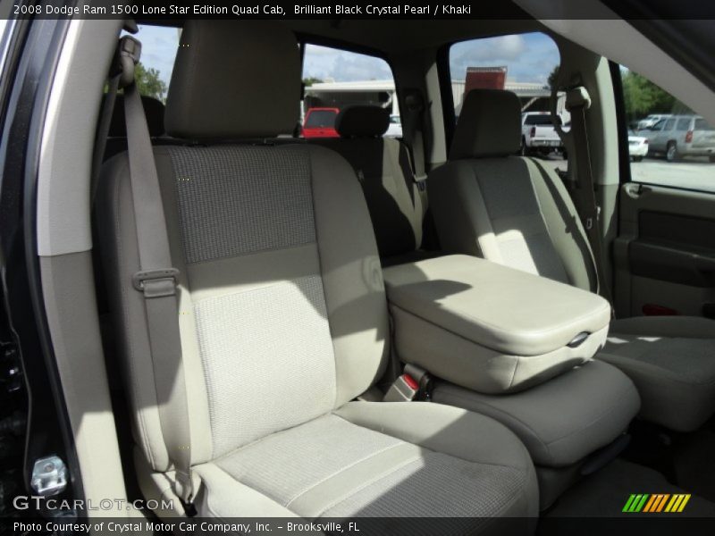 Brilliant Black Crystal Pearl / Khaki 2008 Dodge Ram 1500 Lone Star Edition Quad Cab