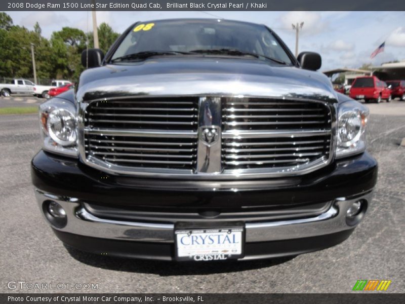 Brilliant Black Crystal Pearl / Khaki 2008 Dodge Ram 1500 Lone Star Edition Quad Cab