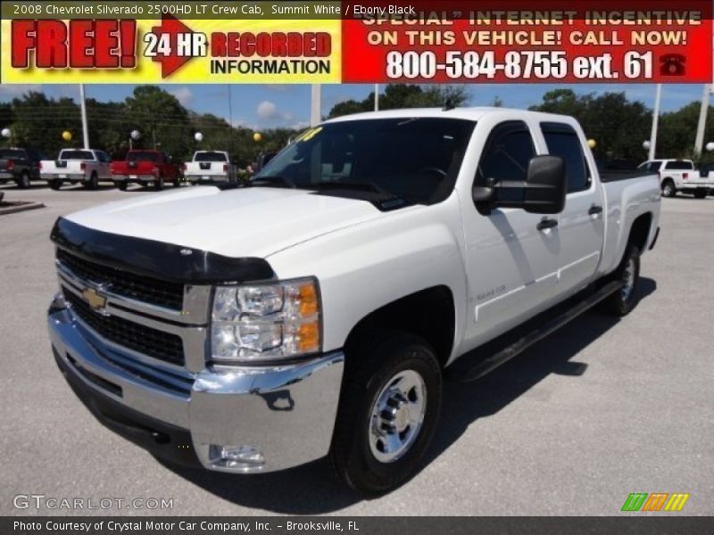 Summit White / Ebony Black 2008 Chevrolet Silverado 2500HD LT Crew Cab