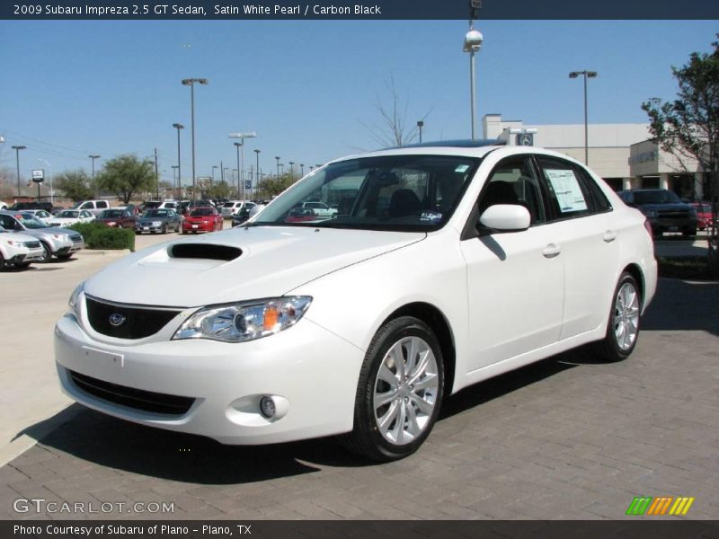 Satin White Pearl / Carbon Black 2009 Subaru Impreza 2.5 GT Sedan