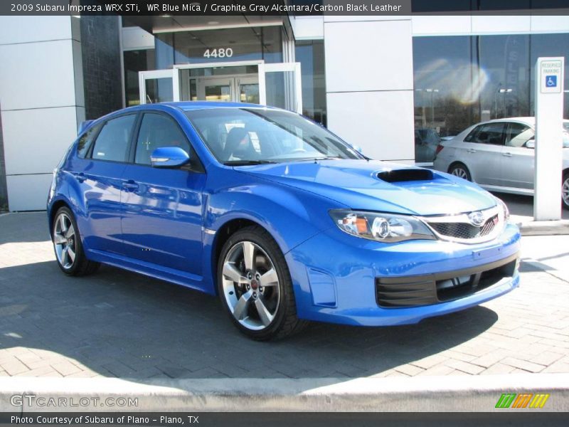 WR Blue Mica / Graphite Gray Alcantara/Carbon Black Leather 2009 Subaru Impreza WRX STi