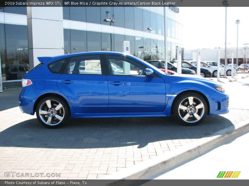 WR Blue Mica / Graphite Gray Alcantara/Carbon Black Leather 2009 Subaru Impreza WRX STi