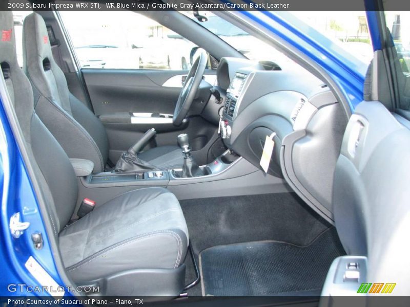WR Blue Mica / Graphite Gray Alcantara/Carbon Black Leather 2009 Subaru Impreza WRX STi