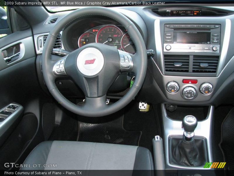 WR Blue Mica / Graphite Gray Alcantara/Carbon Black Leather 2009 Subaru Impreza WRX STi