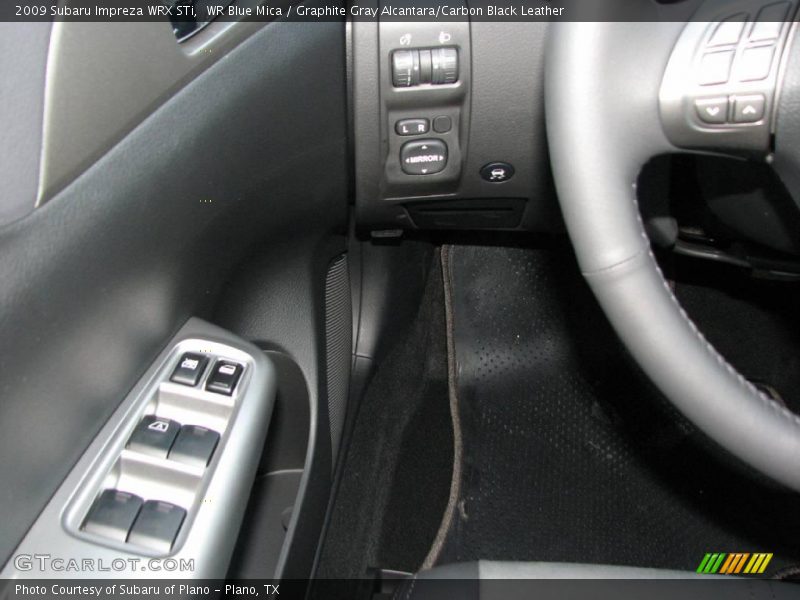 WR Blue Mica / Graphite Gray Alcantara/Carbon Black Leather 2009 Subaru Impreza WRX STi