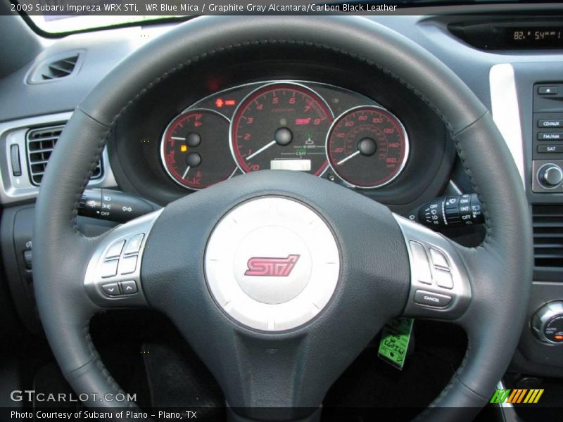 WR Blue Mica / Graphite Gray Alcantara/Carbon Black Leather 2009 Subaru Impreza WRX STi
