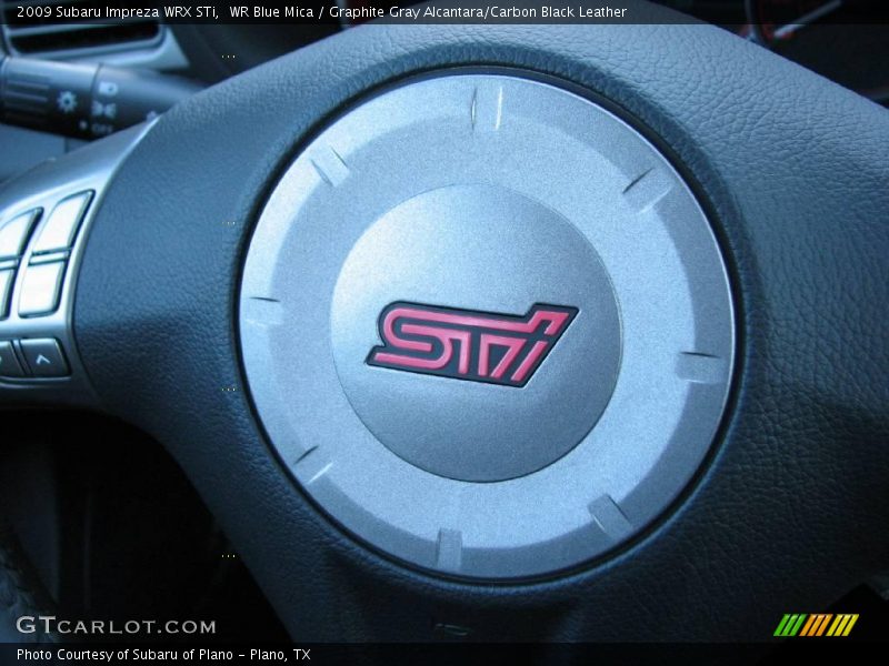WR Blue Mica / Graphite Gray Alcantara/Carbon Black Leather 2009 Subaru Impreza WRX STi