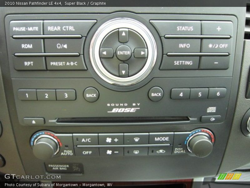 Controls of 2010 Pathfinder LE 4x4