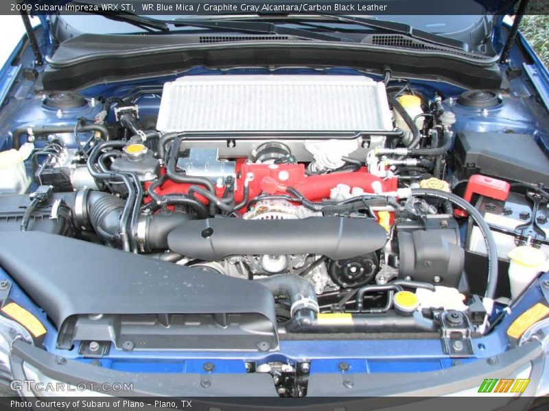 WR Blue Mica / Graphite Gray Alcantara/Carbon Black Leather 2009 Subaru Impreza WRX STi