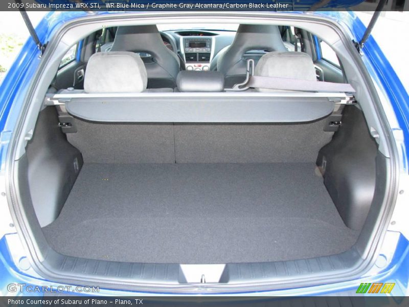 WR Blue Mica / Graphite Gray Alcantara/Carbon Black Leather 2009 Subaru Impreza WRX STi
