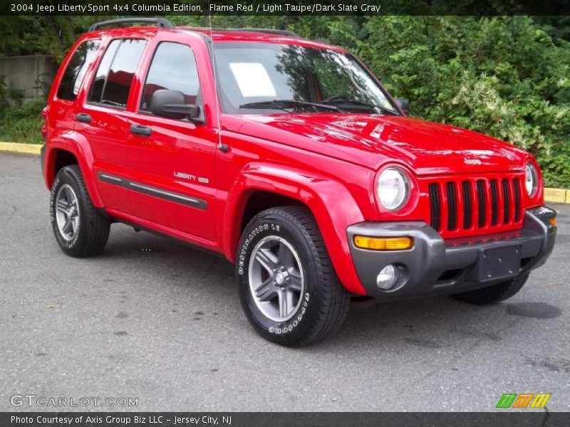 Flame Red / Light Taupe/Dark Slate Gray 2004 Jeep Liberty Sport 4x4 Columbia Edition
