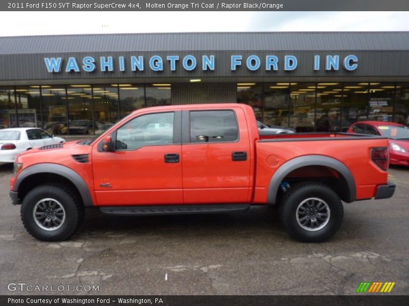 Molten Orange Tri Coat / Raptor Black/Orange 2011 Ford F150 SVT Raptor SuperCrew 4x4
