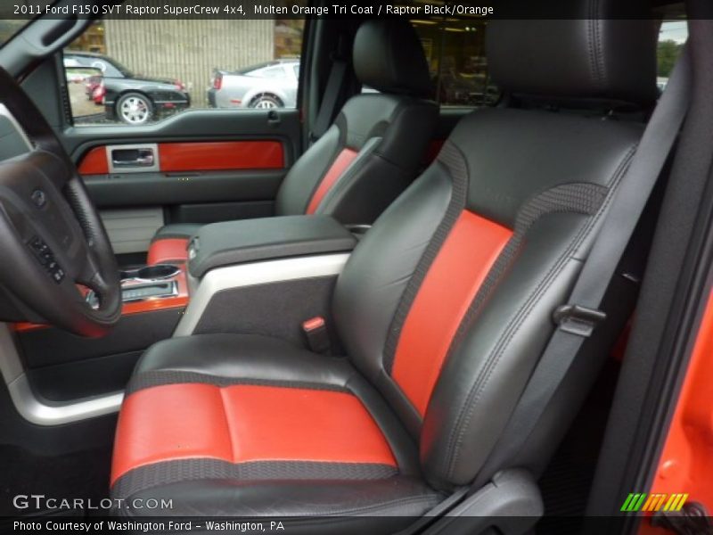  2011 F150 SVT Raptor SuperCrew 4x4 Raptor Black/Orange Interior
