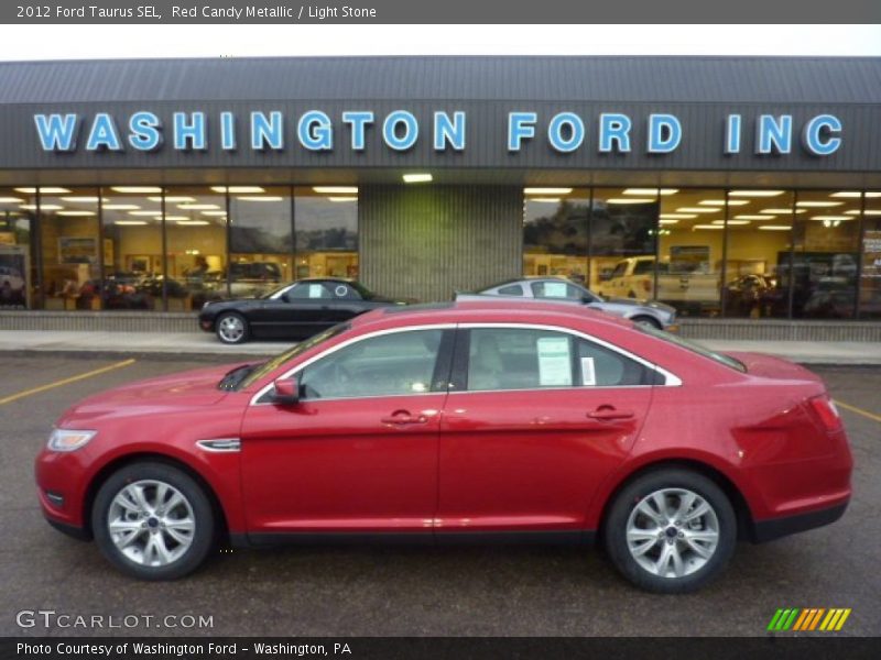 Red Candy Metallic / Light Stone 2012 Ford Taurus SEL