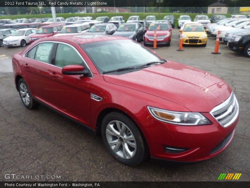 Red Candy Metallic / Light Stone 2012 Ford Taurus SEL
