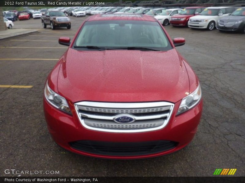 Red Candy Metallic / Light Stone 2012 Ford Taurus SEL