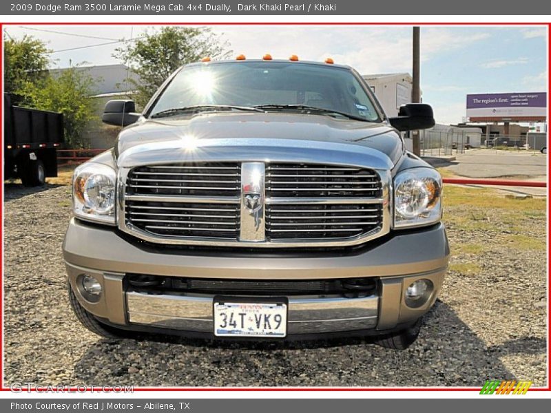 Dark Khaki Pearl / Khaki 2009 Dodge Ram 3500 Laramie Mega Cab 4x4 Dually